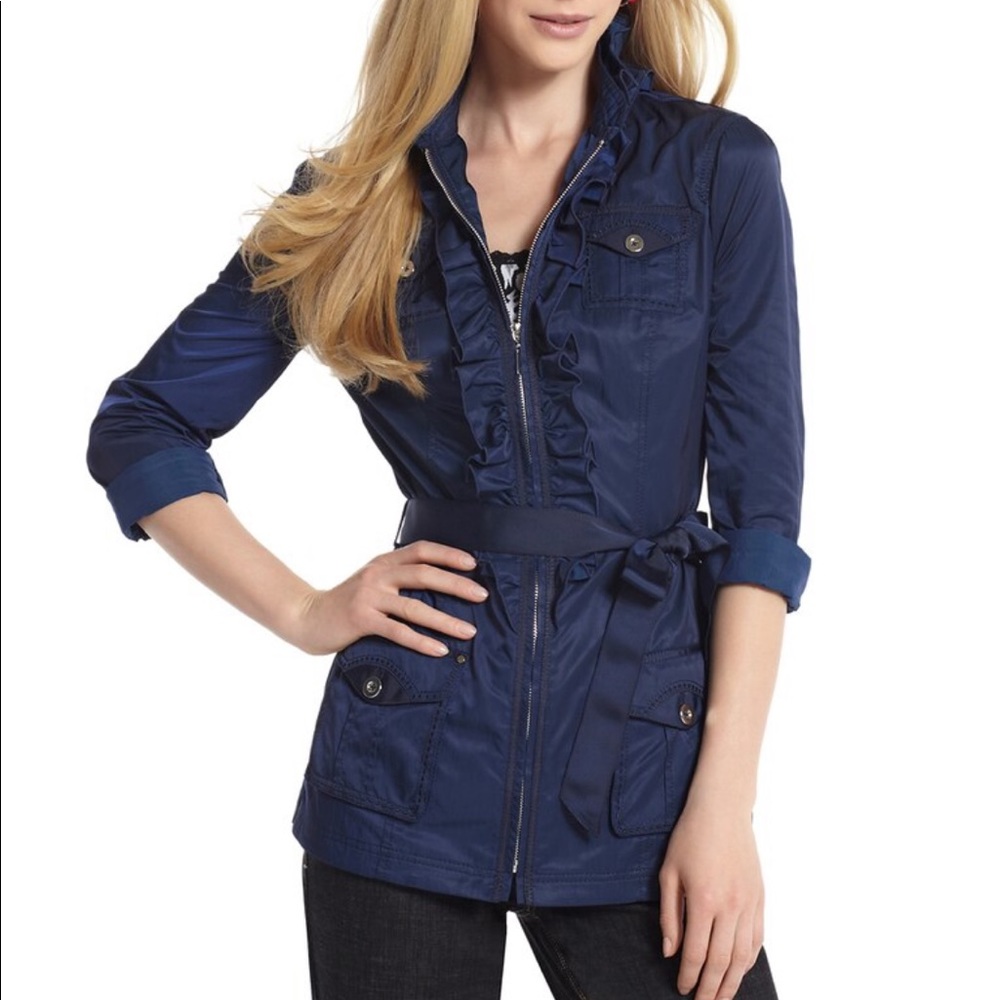 White House Black Market Blue Nylon Jacket